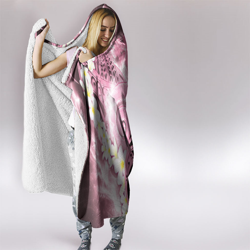 Piko Hawaiian Hooded Blanket Pink Galaxy Spiral Plumeria Tribal Patterns DT05 - Polynesian Pride