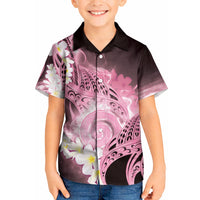 Piko Hawaiian Kid Hawaiian Shirt Pink Galaxy Spiral Plumeria Tribal Patterns DT05 Kid Pink - Polynesian Pride