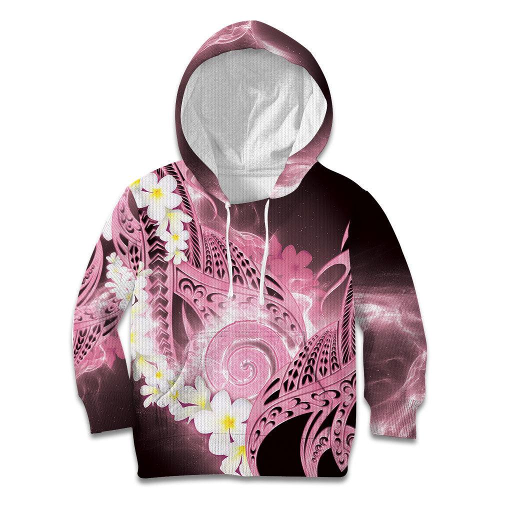 Piko Hawaiian Kid Hoodie Pink Galaxy Spiral Plumeria Tribal Patterns DT05 Hoodie Pink - Polynesian Pride