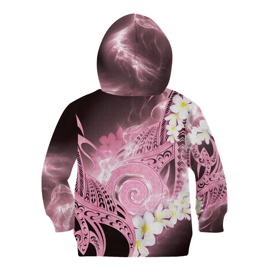 Piko Hawaiian Kid Hoodie Pink Galaxy Spiral Plumeria Tribal Patterns DT05 - Polynesian Pride