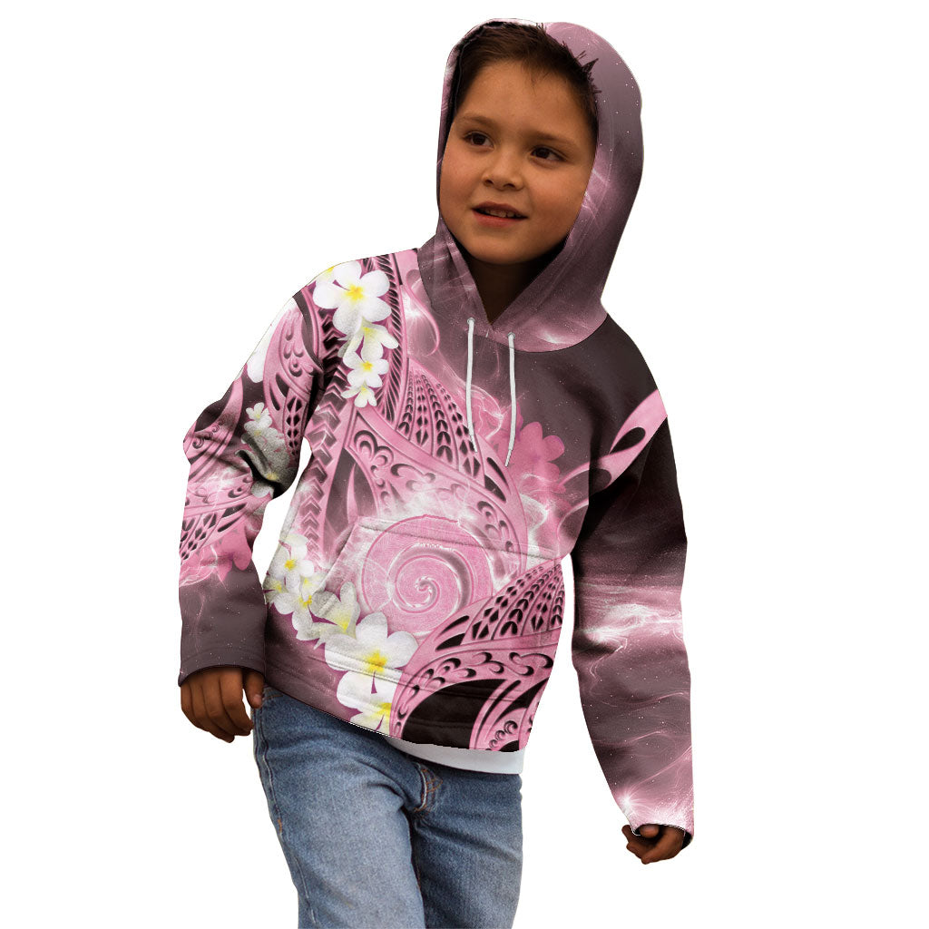 Piko Hawaiian Kid Hoodie Pink Galaxy Spiral Plumeria Tribal Patterns DT05 - Polynesian Pride