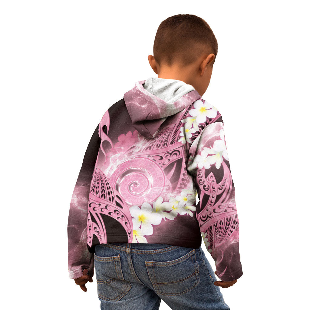 Piko Hawaiian Kid Hoodie Pink Galaxy Spiral Plumeria Tribal Patterns DT05 - Polynesian Pride