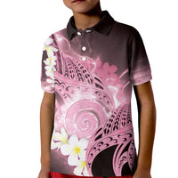 Piko Hawaiian Kid Polo Shirt Pink Galaxy Spiral Plumeria Tribal Patterns DT05 Kid Pink - Polynesian Pride
