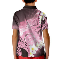 Piko Hawaiian Kid Polo Shirt Pink Galaxy Spiral Plumeria Tribal Patterns DT05 - Polynesian Pride