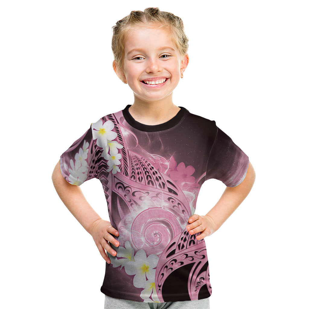 Piko Hawaiian Kid T Shirt Pink Galaxy Spiral Plumeria Tribal Patterns DT05 Pink - Polynesian Pride