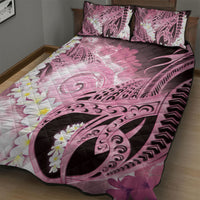 Piko Hawaiian Quilt Bed Set Pink Galaxy Spiral Plumeria Tribal Patterns DT05 - Polynesian Pride