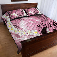 Piko Hawaiian Quilt Bed Set Pink Galaxy Spiral Plumeria Tribal Patterns DT05 - Polynesian Pride