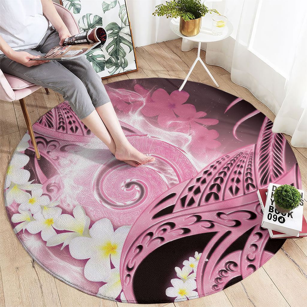 Piko Hawaiian Round Carpet Pink Galaxy Spiral Plumeria Tribal Patterns DT05 - Polynesian Pride