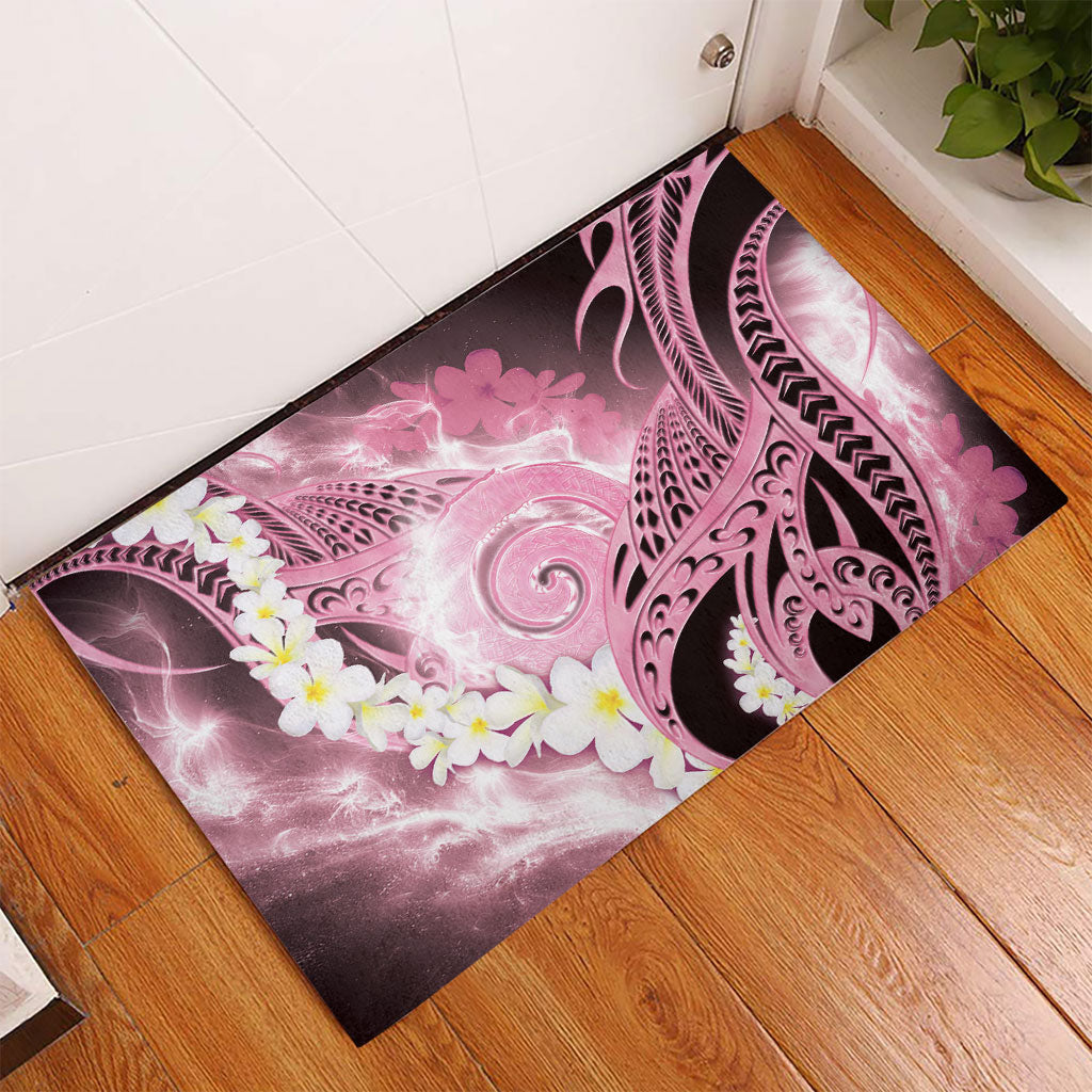 Piko Hawaiian Rubber Doormat Pink Galaxy Spiral Plumeria Tribal Patterns DT05 - Polynesian Pride