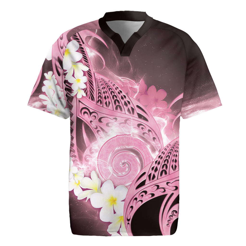 Piko Hawaiian Rugby Jersey Pink Galaxy Spiral Plumeria Tribal Patterns DT05 Pink - Polynesian Pride