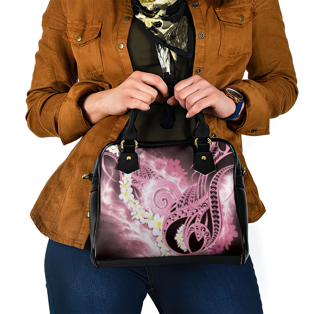Piko Hawaiian Shoulder Handbag Pink Galaxy Spiral Plumeria Tribal Patterns DT05 - Polynesian Pride