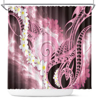 Piko Hawaiian Shower Curtain Pink Galaxy Spiral Plumeria Tribal Patterns DT05 Pink - Polynesian Pride