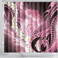 Piko Hawaiian Shower Curtain Pink Galaxy Spiral Plumeria Tribal Patterns DT05 - Polynesian Pride
