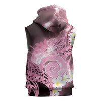 Piko Hawaiian Sleeveless Zip Hoodie Pink Galaxy Spiral Plumeria Tribal Patterns DT05 - Polynesian Pride