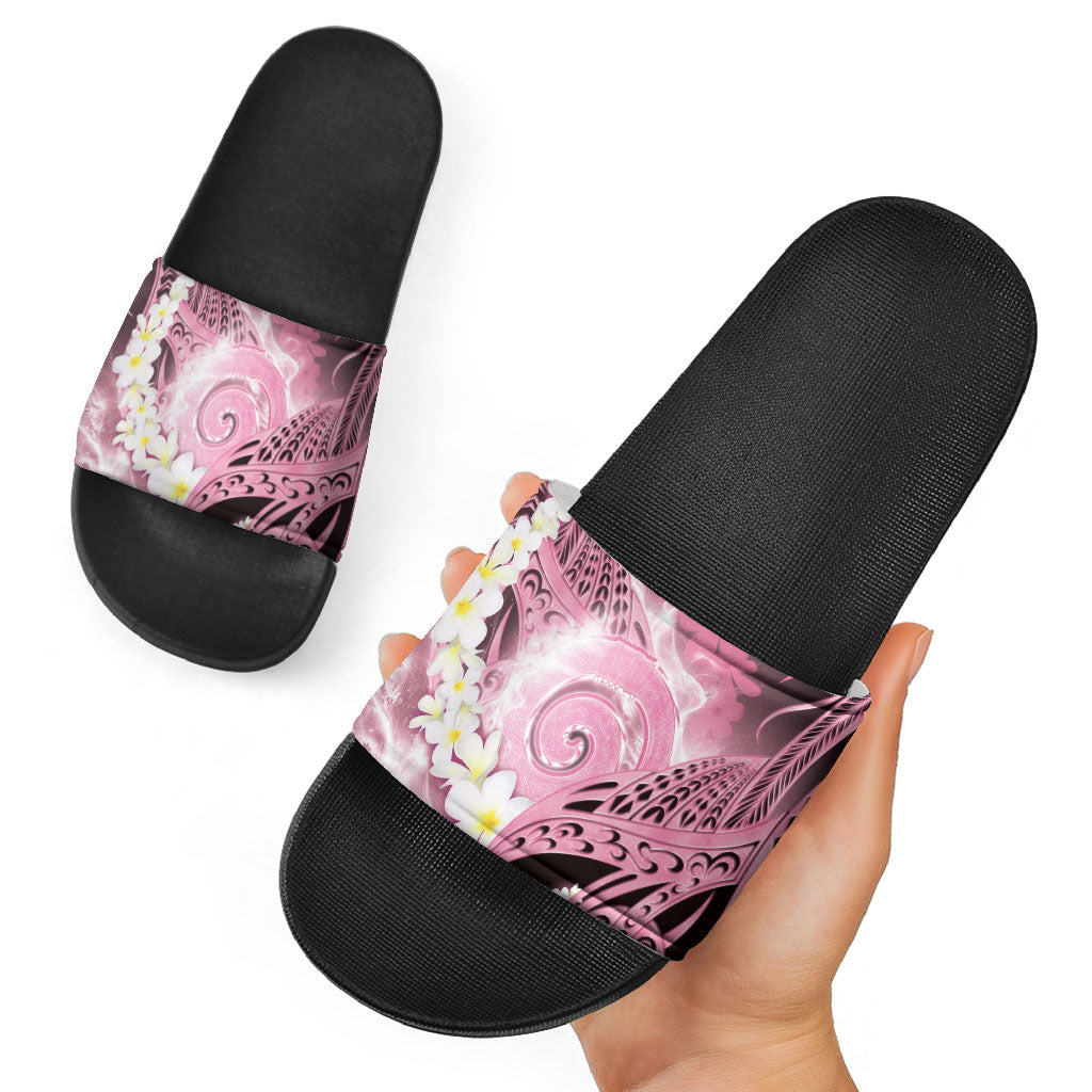 Piko Hawaiian Slide Sandals Pink Galaxy Spiral Plumeria Tribal Patterns DT05 - Polynesian Pride