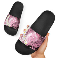 Piko Hawaiian Slide Sandals Pink Galaxy Spiral Plumeria Tribal Patterns DT05 - Polynesian Pride