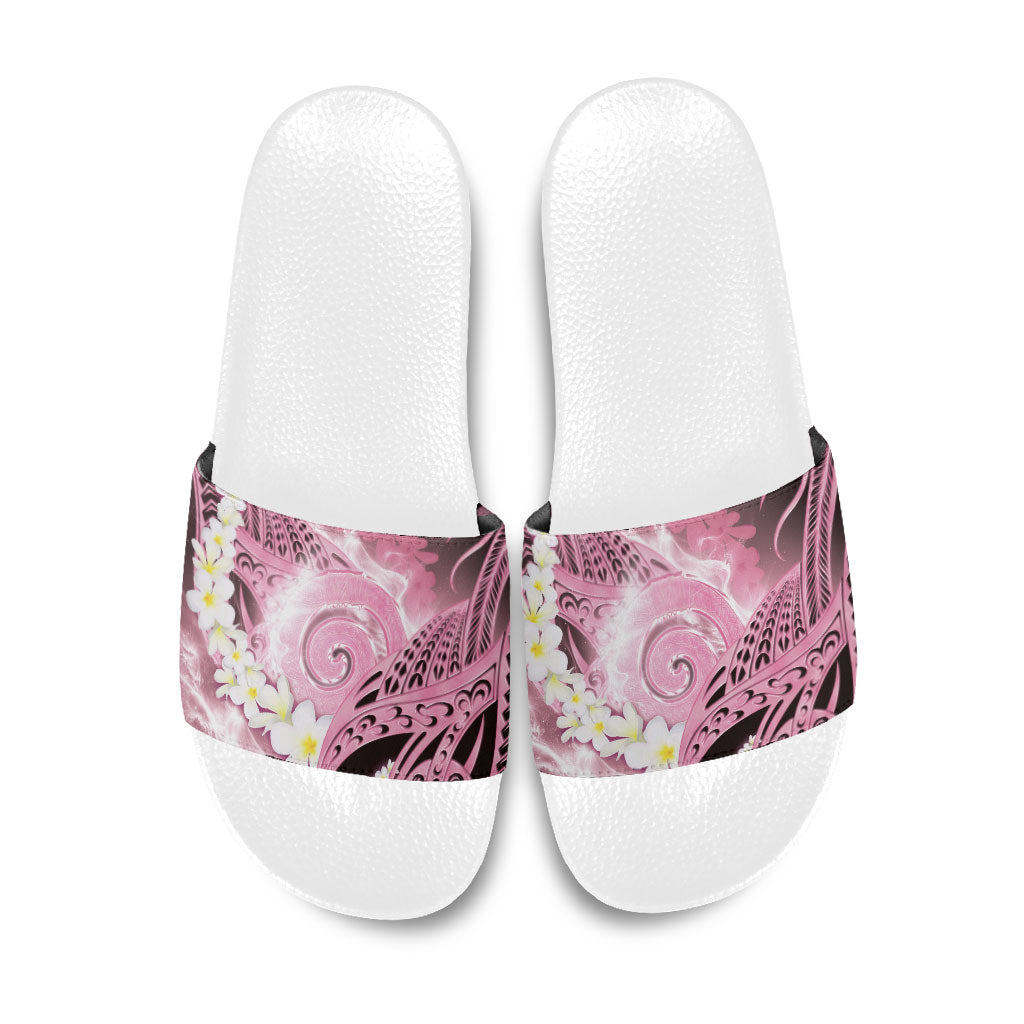 Piko Hawaiian Slide Sandals Pink Galaxy Spiral Plumeria Tribal Patterns DT05 Pink - Polynesian Pride
