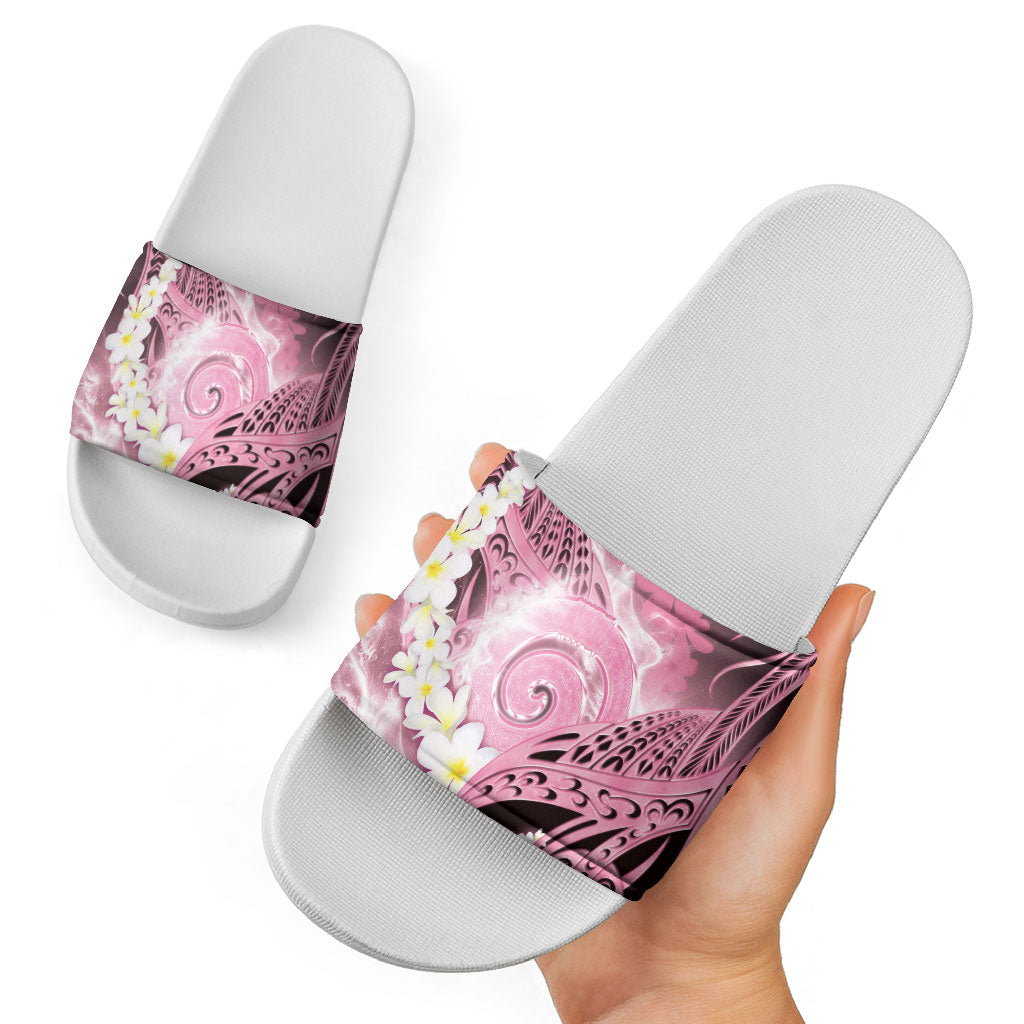Piko Hawaiian Slide Sandals Pink Galaxy Spiral Plumeria Tribal Patterns DT05 - Polynesian Pride