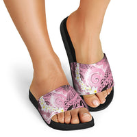 Piko Hawaiian Slide Sandals Pink Galaxy Spiral Plumeria Tribal Patterns DT05 - Polynesian Pride