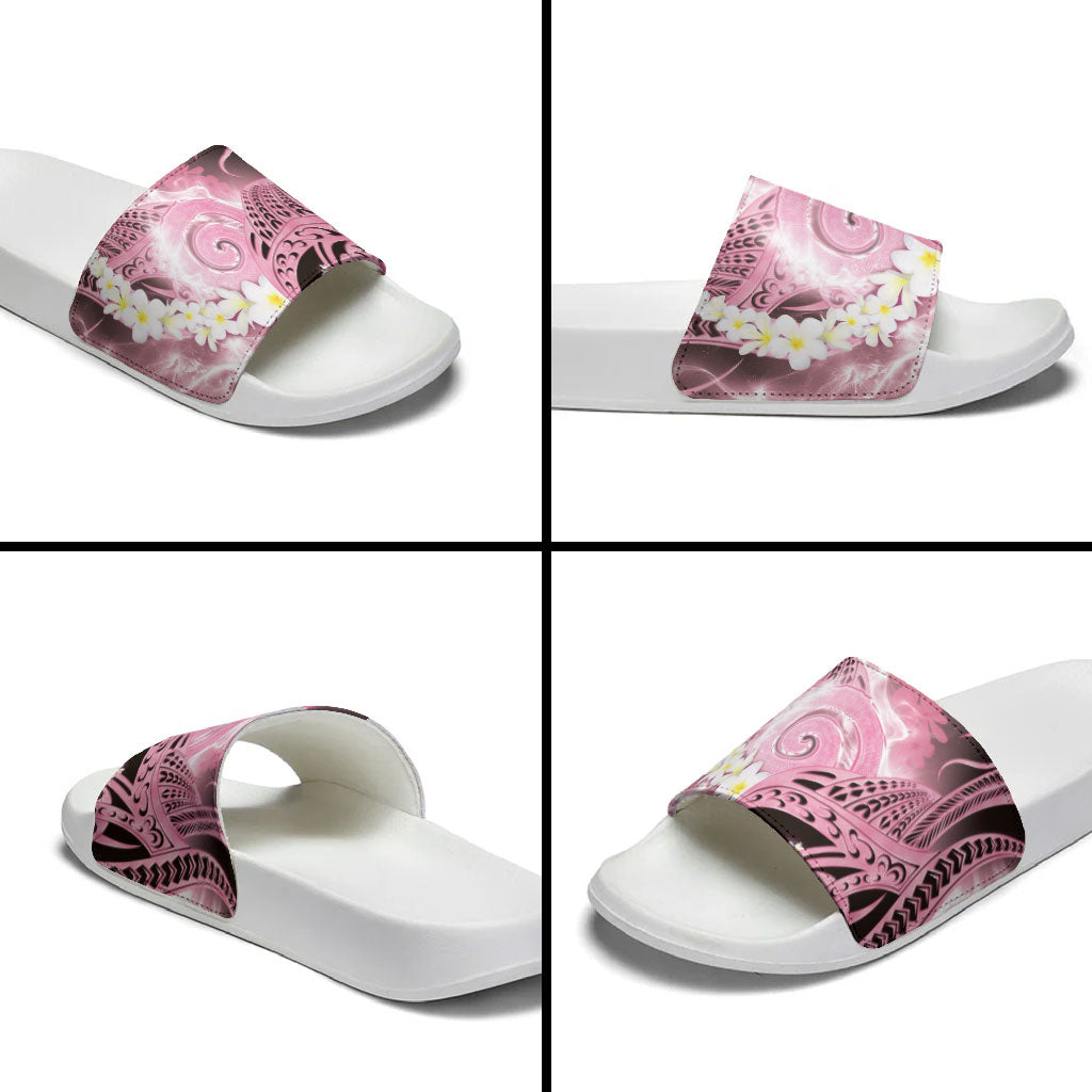 Piko Hawaiian Slide Sandals Pink Galaxy Spiral Plumeria Tribal Patterns DT05 - Polynesian Pride