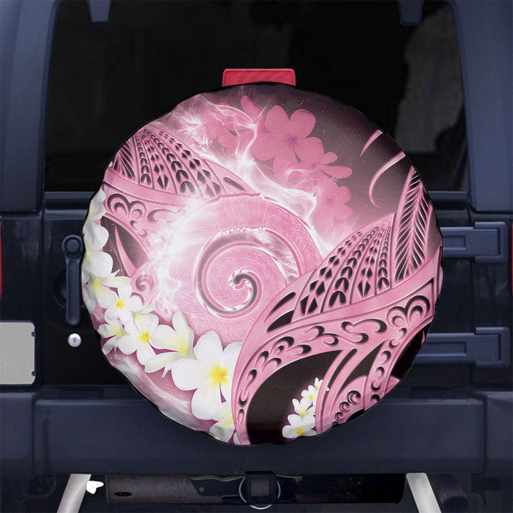 Piko Hawaiian Spare Tire Cover Pink Galaxy Spiral Plumeria Tribal Patterns DT05 No hole Pink - Polynesian Pride