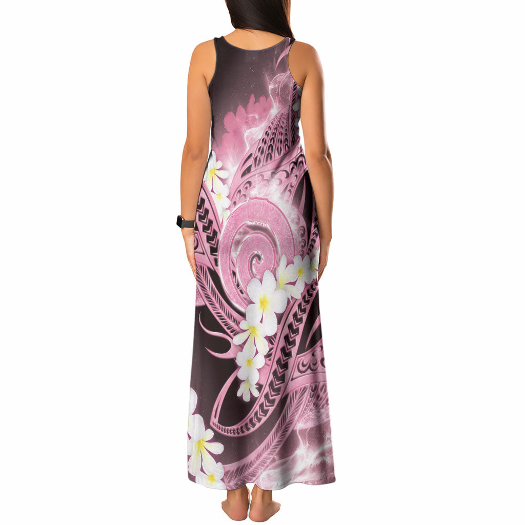 Piko Hawaiian Tank Maxi Dress Pink Galaxy Spiral Plumeria Tribal Patterns DT05 - Polynesian Pride