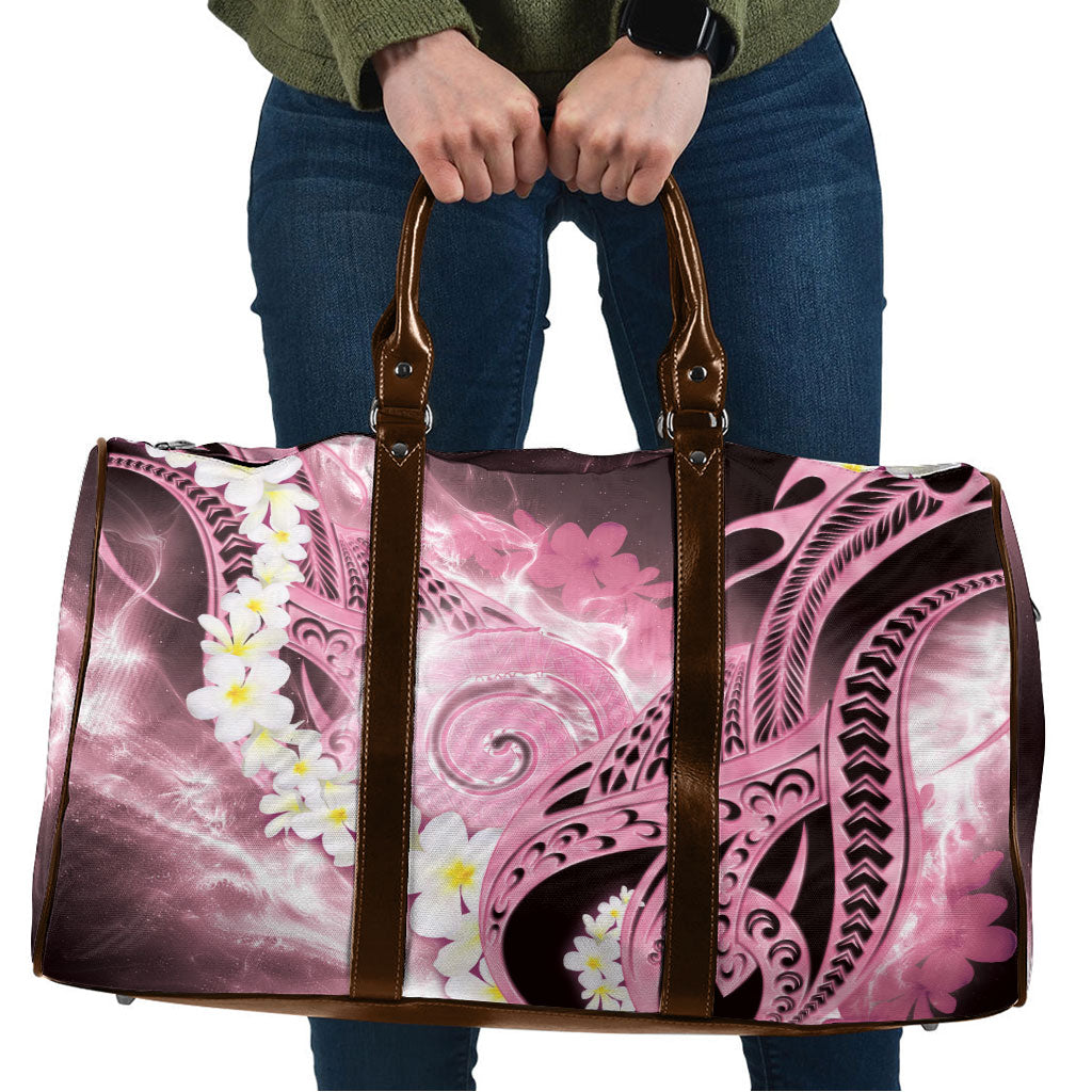 Piko Hawaiian Travel Bag Pink Galaxy Spiral Plumeria Tribal Patterns DT05 Pink - Polynesian Pride