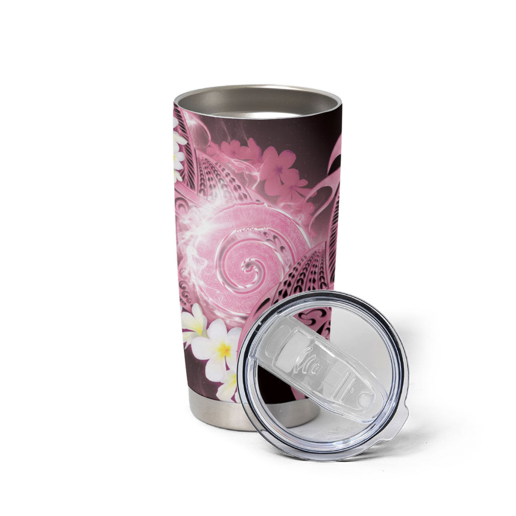 Piko Hawaiian Tumbler Cup Pink Galaxy Spiral Plumeria Tribal Patterns DT05 - Polynesian Pride