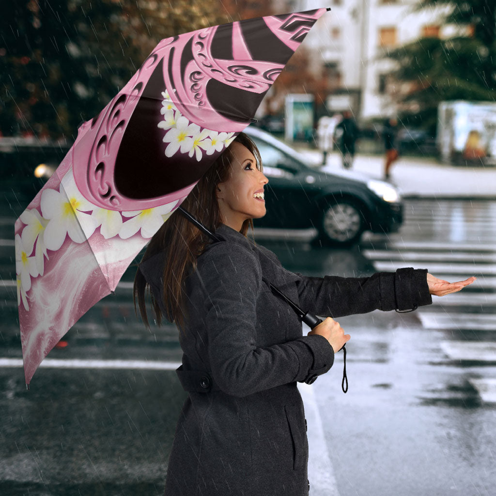 Piko Hawaiian Umbrella Pink Galaxy Spiral Plumeria Tribal Patterns DT05 - Polynesian Pride