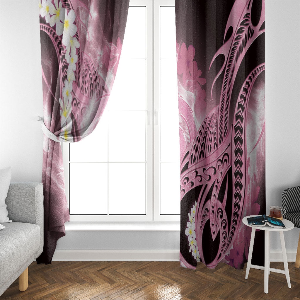Piko Hawaiian Window Curtain Pink Galaxy Spiral Plumeria Tribal Patterns DT05 - Polynesian Pride