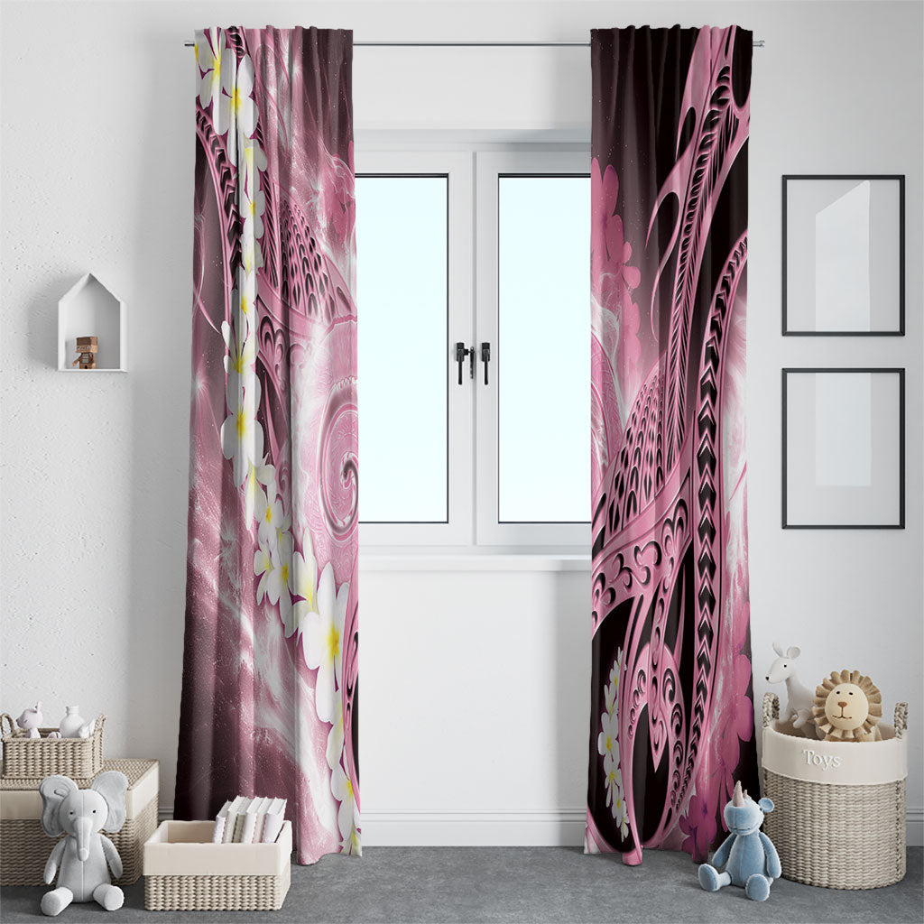 Piko Hawaiian Window Curtain Pink Galaxy Spiral Plumeria Tribal Patterns DT05 - Polynesian Pride