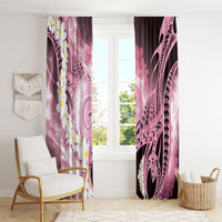 Piko Hawaiian Window Curtain Pink Galaxy Spiral Plumeria Tribal Patterns DT05 - Polynesian Pride