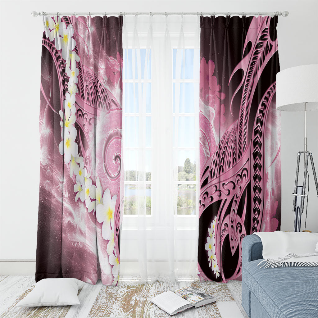 Piko Hawaiian Window Curtain Pink Galaxy Spiral Plumeria Tribal Patterns DT05 - Polynesian Pride