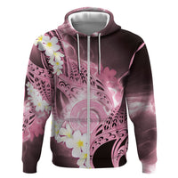Piko Hawaiian Zip Hoodie Pink Galaxy Spiral Plumeria Tribal Patterns DT05 Zip Hoodie Pink - Polynesian Pride
