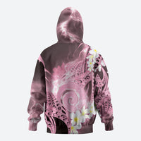 Piko Hawaiian Zip Hoodie Pink Galaxy Spiral Plumeria Tribal Patterns DT05 - Polynesian Pride