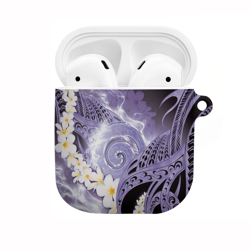 Piko Hawaiian AirPods Case Purple Galaxy Spiral Plumeria Tribal Patterns DT05 Purple - Polynesian Pride
