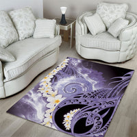 Piko Hawaiian Area Rug Purple Galaxy Spiral Plumeria Tribal Patterns DT05 - Polynesian Pride