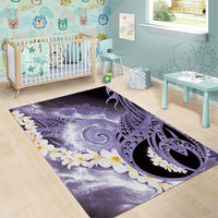 Piko Hawaiian Area Rug Purple Galaxy Spiral Plumeria Tribal Patterns DT05 - Polynesian Pride