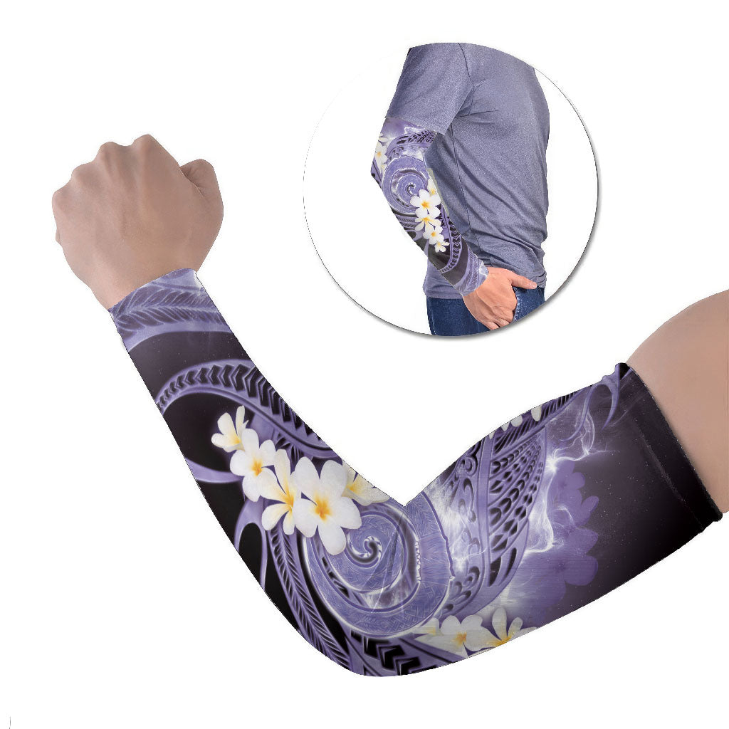 Piko Hawaiian Arm Sleeves Purple Galaxy Spiral Plumeria Tribal Patterns DT05 Set of 2 Purple - Polynesian Pride