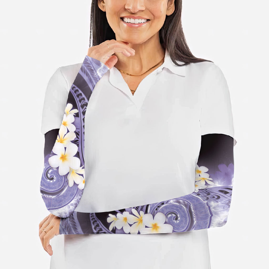Piko Hawaiian Arm Sleeves Purple Galaxy Spiral Plumeria Tribal Patterns DT05 - Polynesian Pride