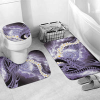 Piko Hawaiian Bathroom Set Purple Galaxy Spiral Plumeria Tribal Patterns DT05 Mat Set Only (3 pcs) One Size Purple - Polynesian Pride