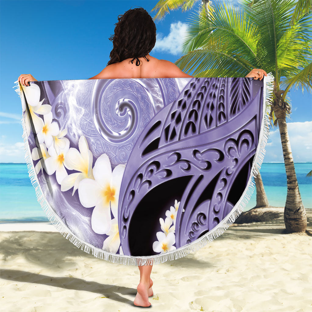 Piko Hawaiian Beach Blanket Purple Galaxy Spiral Plumeria Tribal Patterns DT05 - Polynesian Pride