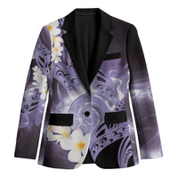 Piko Hawaiian Blazer Purple Galaxy Spiral Plumeria Tribal Patterns DT05 Unisex Purple - Polynesian Pride
