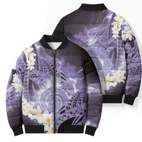 Piko Hawaiian Bomber Puffer Jacket Purple Galaxy Spiral Plumeria Tribal Patterns DT05 - Polynesian Pride