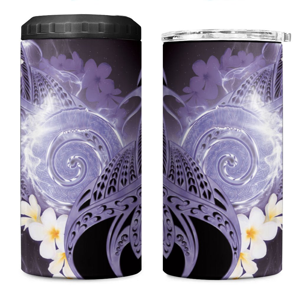 Piko Hawaiian 4 in 1 Can Cooler Tumbler Purple Galaxy Spiral Plumeria Tribal Patterns DT05 One Size: 16 oz Purple - Polynesian Pride
