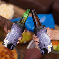Piko Hawaiian 4 in 1 Can Cooler Tumbler Purple Galaxy Spiral Plumeria Tribal Patterns DT05 - Polynesian Pride