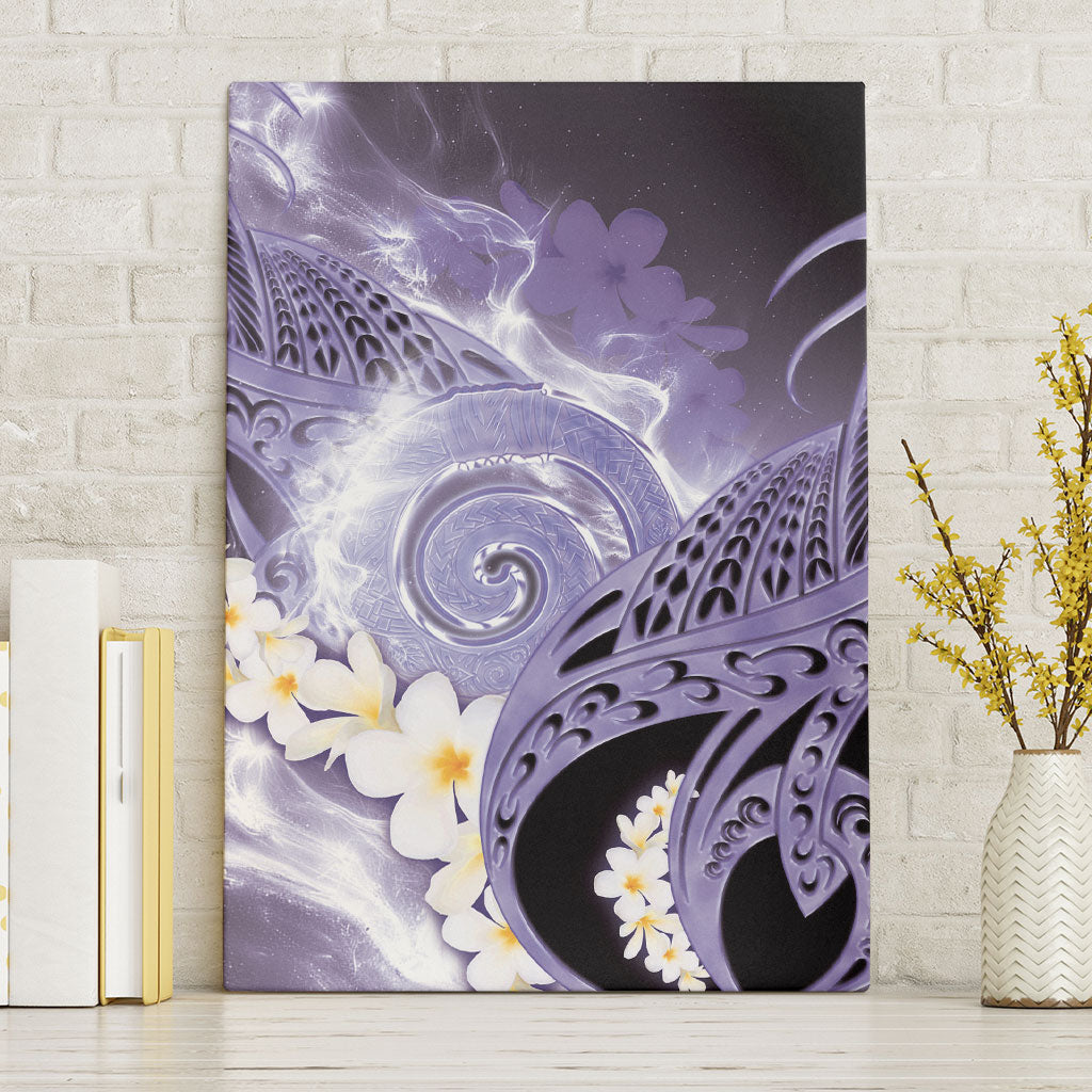 Piko Hawaiian Canvas Wall Art Purple Galaxy Spiral Plumeria Tribal Patterns DT05 Without Frame Purple - Polynesian Pride