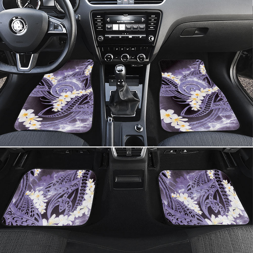 Piko Hawaiian Car Mats Purple Galaxy Spiral Plumeria Tribal Patterns DT05 Set 4pcs Purple - Polynesian Pride