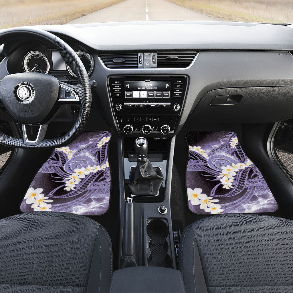 Piko Hawaiian Car Mats Purple Galaxy Spiral Plumeria Tribal Patterns DT05 Set 2pcs - Front Purple - Polynesian Pride