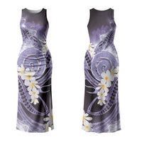 Piko Hawaiian Couples Matching Tank Maxi Dress and Long Sleeve Button Shirt Purple Galaxy Spiral Plumeria Tribal Patterns DT05 - Polynesian Pride